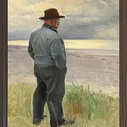 Michael Ancher - Fischer blickt aufs Meer 1917 | Giclée Kunstdruck gerahmt