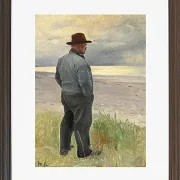 Michael Ancher - Fischer blickt aufs Meer 1917 | Giclée Kunstdruck gerahmt