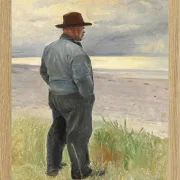 Michael Ancher - Fischer blickt aufs Meer 1917 | Giclée Kunstdruck gerahmt