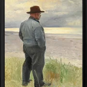 Michael Ancher - Fischer blickt aufs Meer 1917 | Giclée Kunstdruck gerahmt