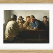 Michael Ancher - Fischer um einen Tisch trinken Bier 1886 | Giclée Kunstdruck gerahmt