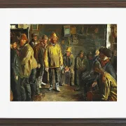 Michael Ancher - Im Kaufmannsstand an einem Wintertag, an dem kein Fischfang stattfindet 1891 | Giclée Kunstdruck gerahmt