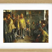 Michael Ancher - Im Kaufmannsstand an einem Wintertag, an dem kein Fischfang stattfindet 1891 | Giclée Kunstdruck gerahmt