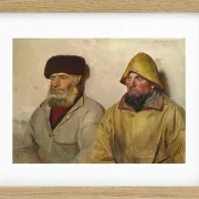 Michael Ancher - Im Raum mit zwei Fischern 1889 | Giclée Kunstdruck gerahmt