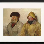 Michael Ancher - Im Raum mit zwei Fischern 1889 | Giclée Kunstdruck gerahmt