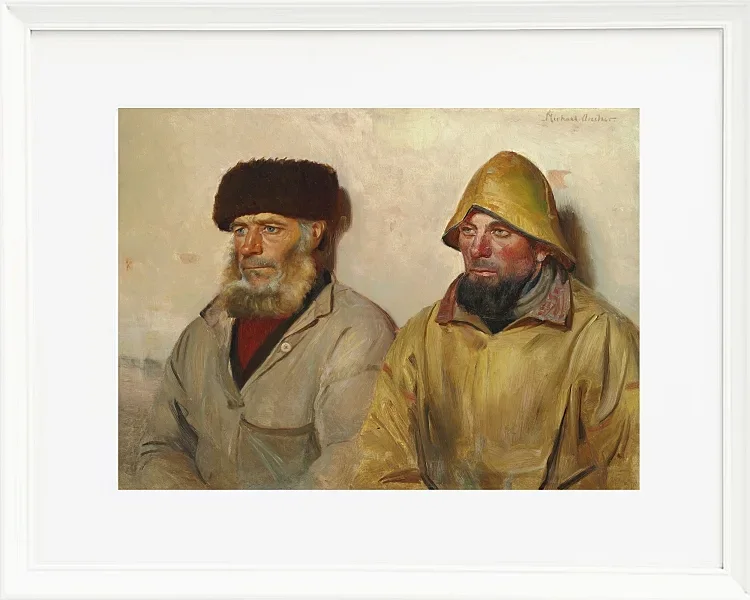 Michael Ancher - Im Raum mit zwei Fischern 1889 | Giclée Kunstdruck gerahmt