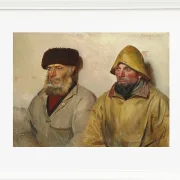 Michael Ancher - Im Raum mit zwei Fischern 1889 | Giclée Kunstdruck gerahmt