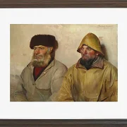 Michael Ancher - Im Raum mit zwei Fischern 1889 | Giclée Kunstdruck gerahmt