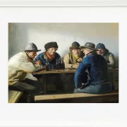 Michael Ancher - In einem Gasthaus 1888 | Giclée Kunstdruck gerahmt
