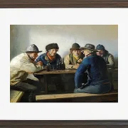 Michael Ancher - In einem Gasthaus 1888 | Giclée Kunstdruck gerahmt