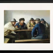 Michael Ancher - In einem Gasthaus 1888 | Giclée Kunstdruck gerahmt