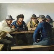 Michael Ancher - In einem Gasthaus 1888 | Giclée Kunstdruck gerahmt