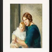 Michael Ancher - Junge Mutter mit Kind 1913 | Giclée Kunstdruck gerahmt
