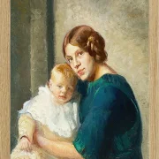 Michael Ancher - Junge Mutter mit Kind 1913 | Giclée Kunstdruck gerahmt