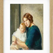 Michael Ancher - Junge Mutter mit Kind 1913 | Giclée Kunstdruck gerahmt