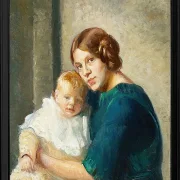 Michael Ancher - Junge Mutter mit Kind 1913 | Giclée Kunstdruck gerahmt
