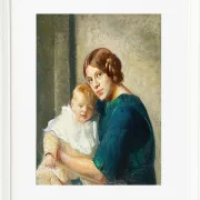 Michael Ancher - Junge Mutter mit Kind 1913 | Giclée Kunstdruck gerahmt