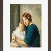 Michael Ancher - Junge Mutter mit Kind 1913 | Giclée Kunstdruck gerahmt