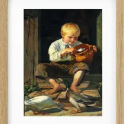 Michael Ancher - Junge füttert Enten 1879 | Giclée Kunstdruck gerahmt
