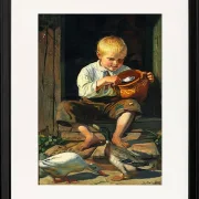 Michael Ancher - Junge füttert Enten 1879 | Giclée Kunstdruck gerahmt