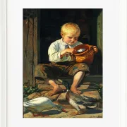 Michael Ancher - Junge füttert Enten 1879 | Giclée Kunstdruck gerahmt
