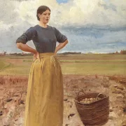 Michael Ancher - Junges Mädchen 1904 | Giclée Kunstdruck gerahmt