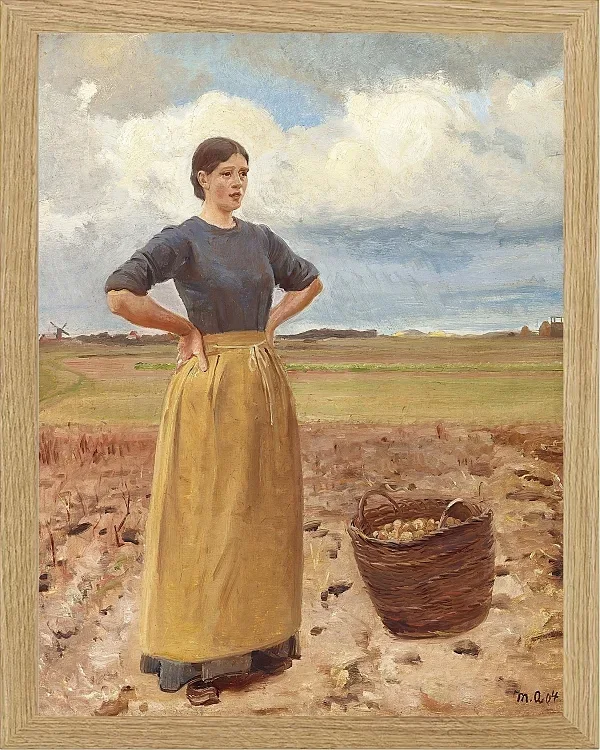 Michael Ancher - Junges Mädchen 1904 | Giclée Kunstdruck gerahmt