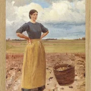 Michael Ancher - Junges Mädchen 1904 | Giclée Kunstdruck gerahmt