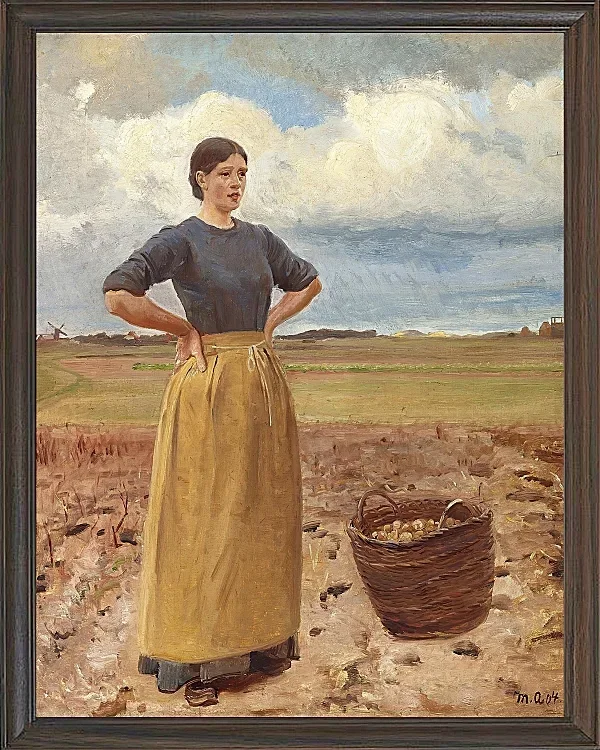 Michael Ancher - Junges Mädchen 1904 | Giclée Kunstdruck gerahmt