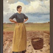 Michael Ancher - Junges Mädchen 1904 | Giclée Kunstdruck gerahmt