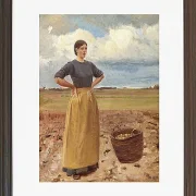 Michael Ancher - Junges Mädchen 1904 | Giclée Kunstdruck gerahmt