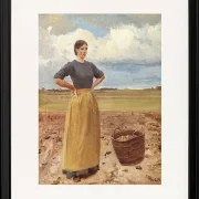 Michael Ancher - Junges Mädchen 1904 | Giclée Kunstdruck gerahmt