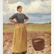 Michael Ancher - Junges Mädchen 1904 | Giclée Kunstdruck gerahmt