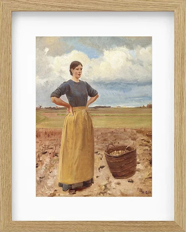 Michael Ancher - Junges Mädchen 1904 | Giclée Kunstdruck gerahmt