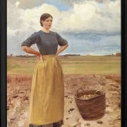 Michael Ancher - Junges Mädchen 1904 | Giclée Kunstdruck gerahmt
