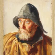 Michael Ancher - Porträt eines Fischers 1913 | Giclée Kunstdruck gerahmt