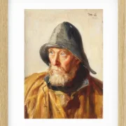 Michael Ancher - Porträt eines Fischers 1913 | Giclée Kunstdruck gerahmt