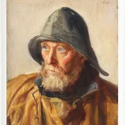 Michael Ancher - Porträt eines Fischers 1913 | Giclée Kunstdruck gerahmt