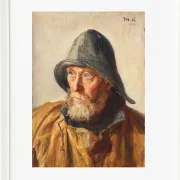 Michael Ancher - Porträt eines Fischers 1913 | Giclée Kunstdruck gerahmt
