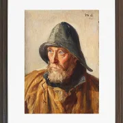 Michael Ancher - Porträt eines Fischers 1913 | Giclée Kunstdruck gerahmt