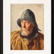 Michael Ancher - Porträt eines Fischers 1913 | Giclée Kunstdruck gerahmt