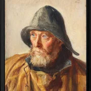 Michael Ancher - Porträt eines Fischers 1913 | Giclée Kunstdruck gerahmt