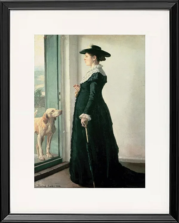 Michael Ancher - Porträt meiner Frau 1884 | Giclée Kunstdruck gerahmt