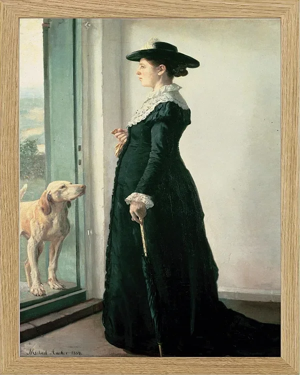 Michael Ancher - Porträt meiner Frau 1884 | Giclée Kunstdruck gerahmt