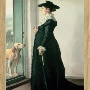 Michael Ancher - Porträt meiner Frau 1884 | Giclée Kunstdruck gerahmt