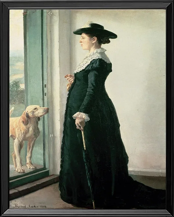 Michael Ancher - Porträt meiner Frau 1884 | Giclée Kunstdruck gerahmt
