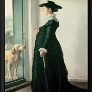 Michael Ancher - Porträt meiner Frau 1884 | Giclée Kunstdruck gerahmt