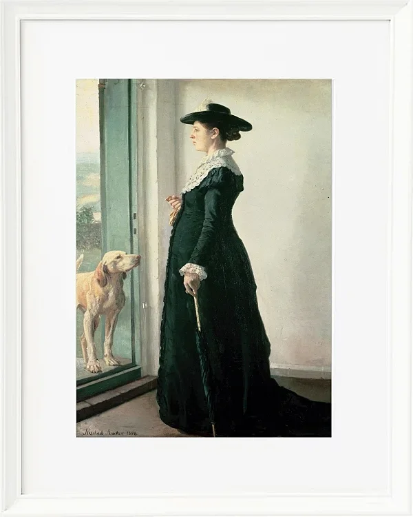 Michael Ancher - Porträt meiner Frau 1884 | Giclée Kunstdruck gerahmt