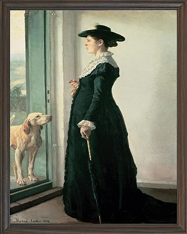 Michael Ancher - Porträt meiner Frau 1884 | Giclée Kunstdruck gerahmt