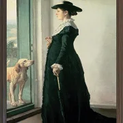 Michael Ancher - Porträt meiner Frau 1884 | Giclée Kunstdruck gerahmt